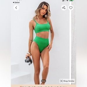 Cupshe Textured High Waist Bikini Set